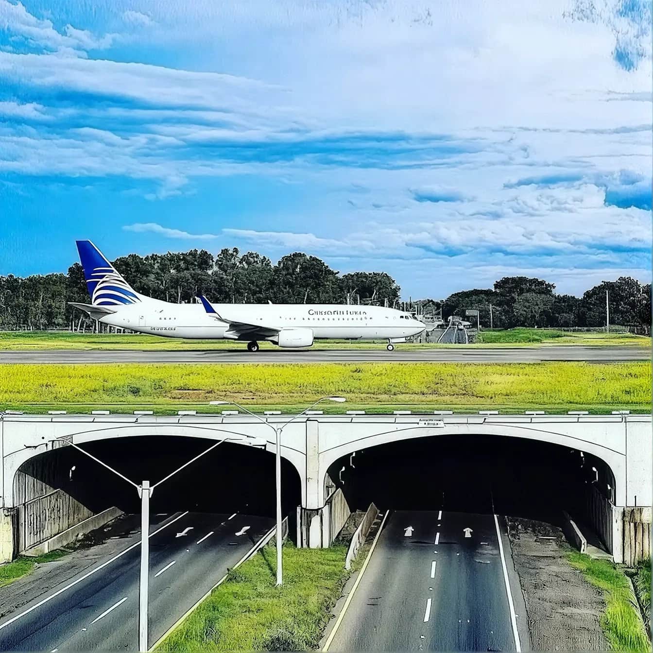 Avión en la pista del aeropuerto de Río Hato
